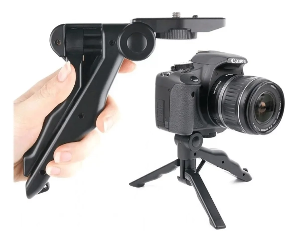Mini Tripé Dobrável Com Punho Handle Grip Para Câmeras - Imagem 5